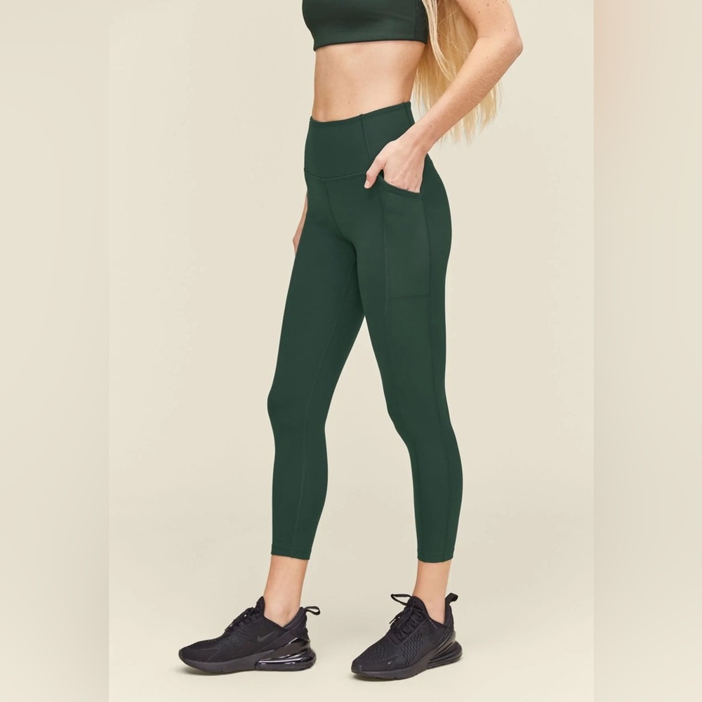 NEW Girlfriend Collective Moss Green Compressive Pocket Leggings Workout Active